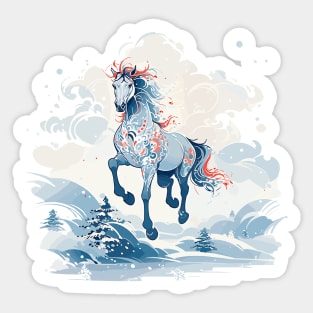 Horse in Winter Wonderland Sticker